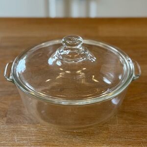 Vintage Pyrex 022 Clear Glass 1 Qt Casserole Dish 622-C Dome Lid Art Deco